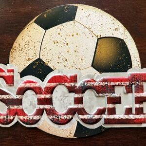 Soccer Wall Decor with Red and Black Accents